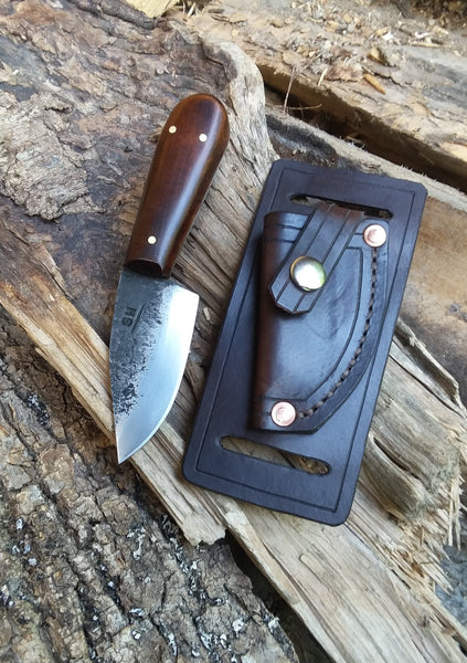 Short Blade Everyday Carry Knife With Cross Draw Sheath