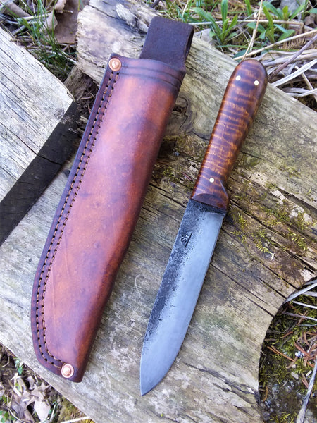 5 1/2" blade in gunstock tiger maple