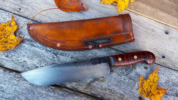 Gunstock tiger maple / cross draw sheath