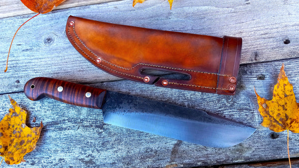 Gunstock tiger maple / cross draw sheath
