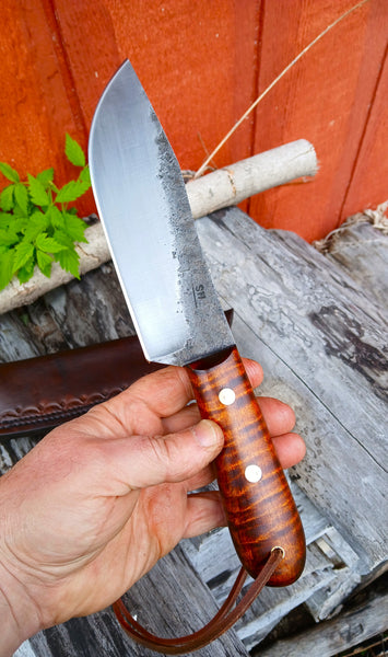 ****Available To Purchase Now**** The Western Plains Trail Knife In Gunstock Tiger Maple
