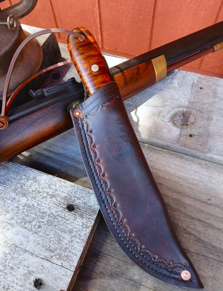 ****Available To Purchase Now**** The Western Plains Trail Knife In Gunstock Tiger Maple