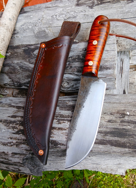 ****Available To Purchase Now**** The Western Plains Trail Knife In Gunstock Tiger Maple