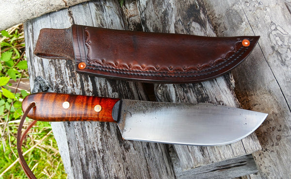 ****Available To Purchase Now**** The Western Plains Trail Knife In Gunstock Tiger Maple