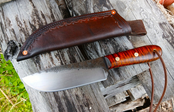 ****Available To Purchase Now**** The Western Plains Trail Knife In Gunstock Tiger Maple