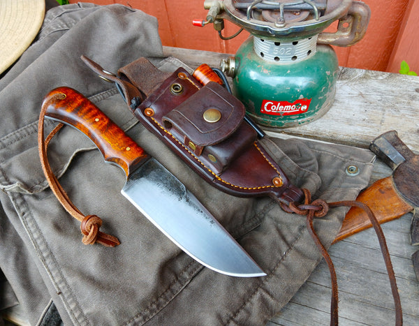 ***Available To Purchase Now**** Bushcraft Knife With Survival Leather Sheath And Fero Rod