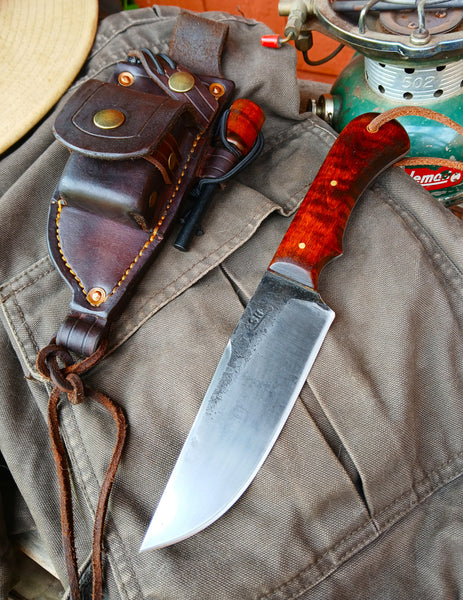 ***Available To Purchase Now**** Bushcraft Knife With Survival Leather Sheath And Fero Rod