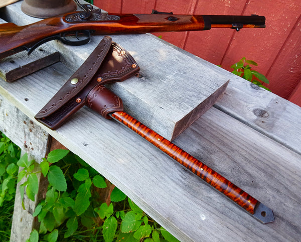 *****Available To Purchase Now ***** Hand Forged Tomahawk With Gunstock Tiger Maple Handle