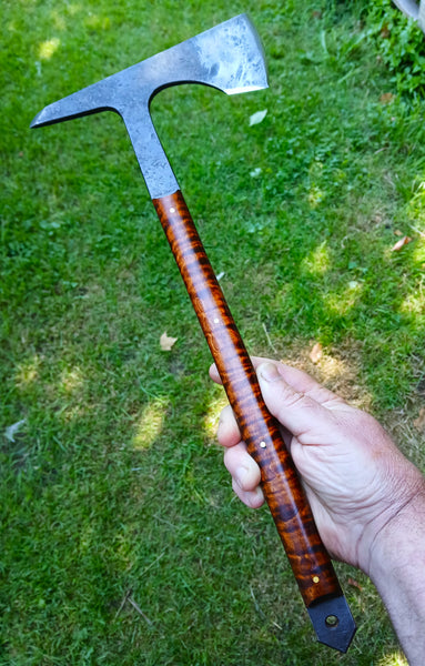 *****Available To Purchase Now ***** Hand Forged Tomahawk With Gunstock Tiger Maple Handle