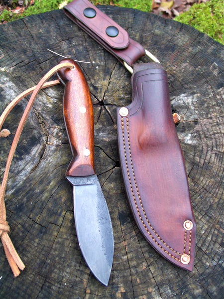 **** Available To Purchase Now ***** Canadian Belt Knife with Antique Cherry Wood Handle