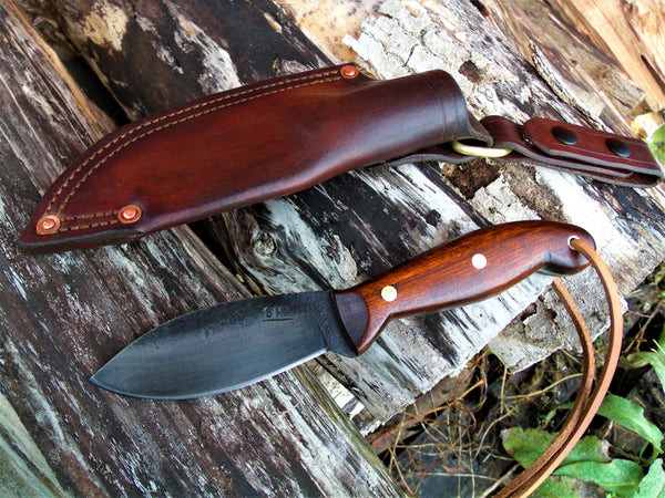 **** Available To Purchase Now ***** Canadian Belt Knife with Antique Cherry Wood Handle