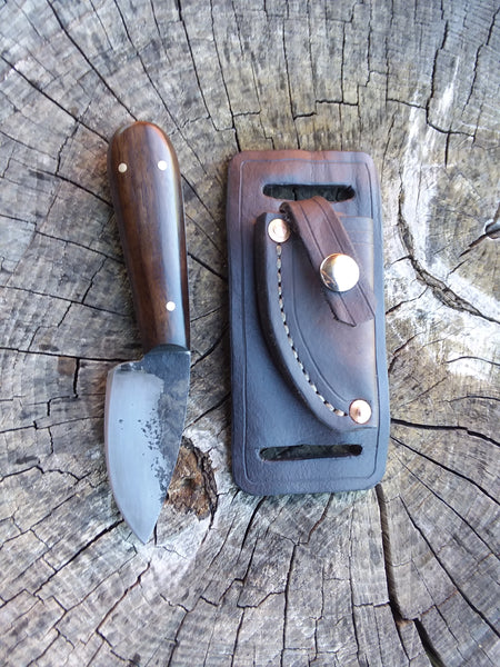 Short Blade Everyday Carry Knife With Cross Draw Sheath