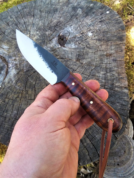 ****** Available To Purchase Now ******* Bushcraft / Camp Knife In Gunstock Tiger Maple