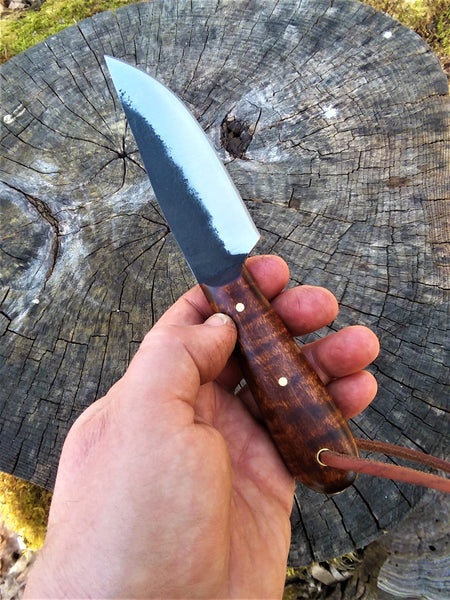 ****** Available To Purchase Now ******* Bushcraft / Camp Knife In Gunstock Tiger Maple